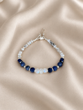 Sodalite & Moonstone Sterling Silver Bracelet with Magnetic Clasp