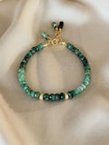Natural Emerald Gold Filled Bracelet