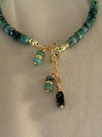 Natural Emerald Gold Filled Bracelet