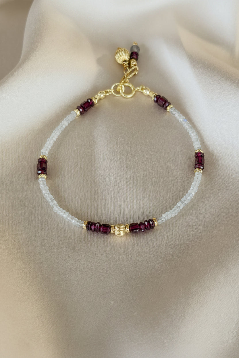 Garnet & Labradorite Bracelet