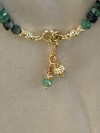 Emerald & Garnet Bracelet with Gold Filled Details