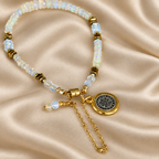 Natural Ethiopian Opal & Opalite Gold Filled Magnetic Clasp Bracelet