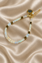 Natural Ethiopian Opal & Opalite Gold Filled Magnetic Clasp Bracelet