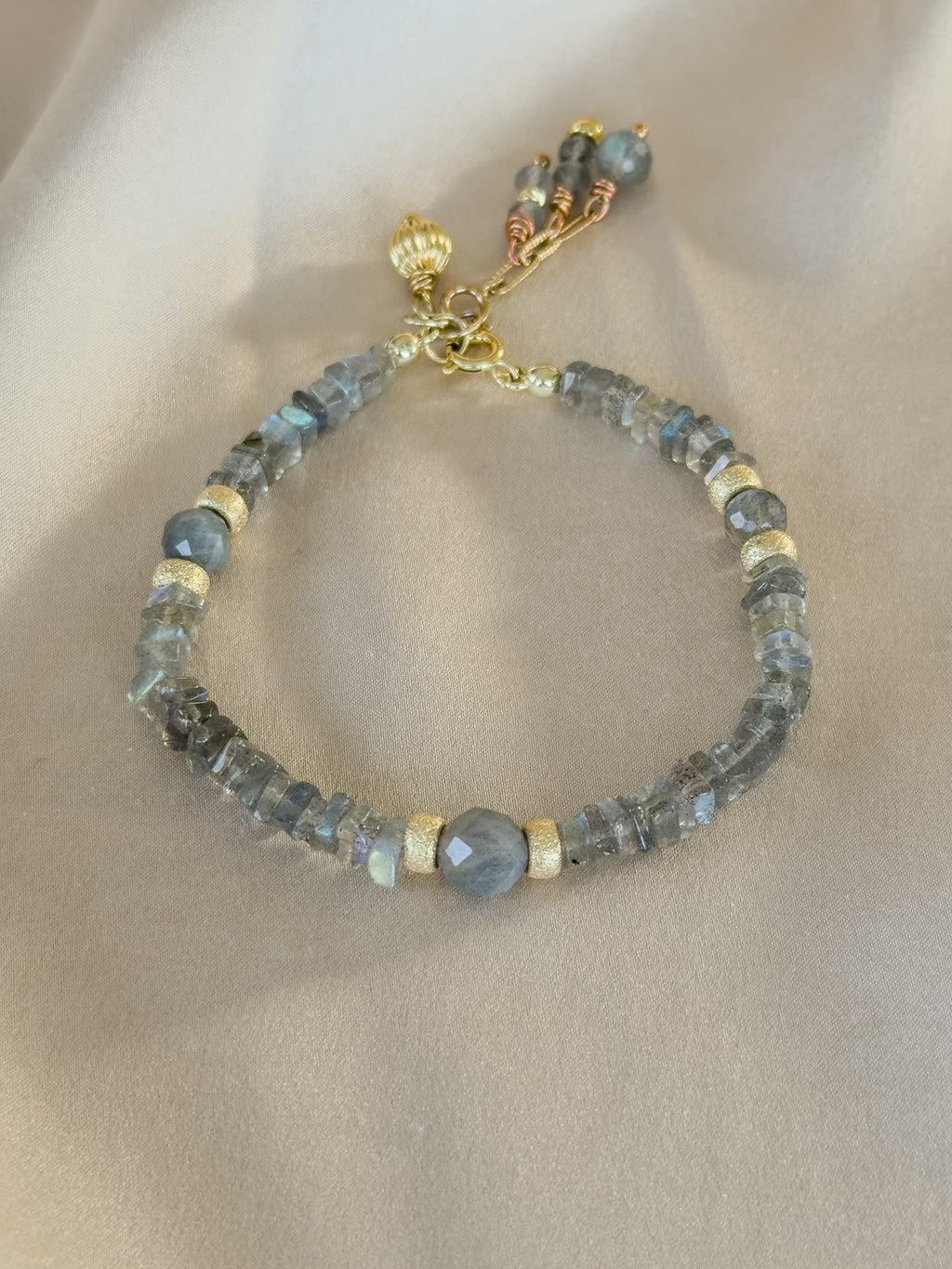 Natural Labradorite Gold Filled Bracelet