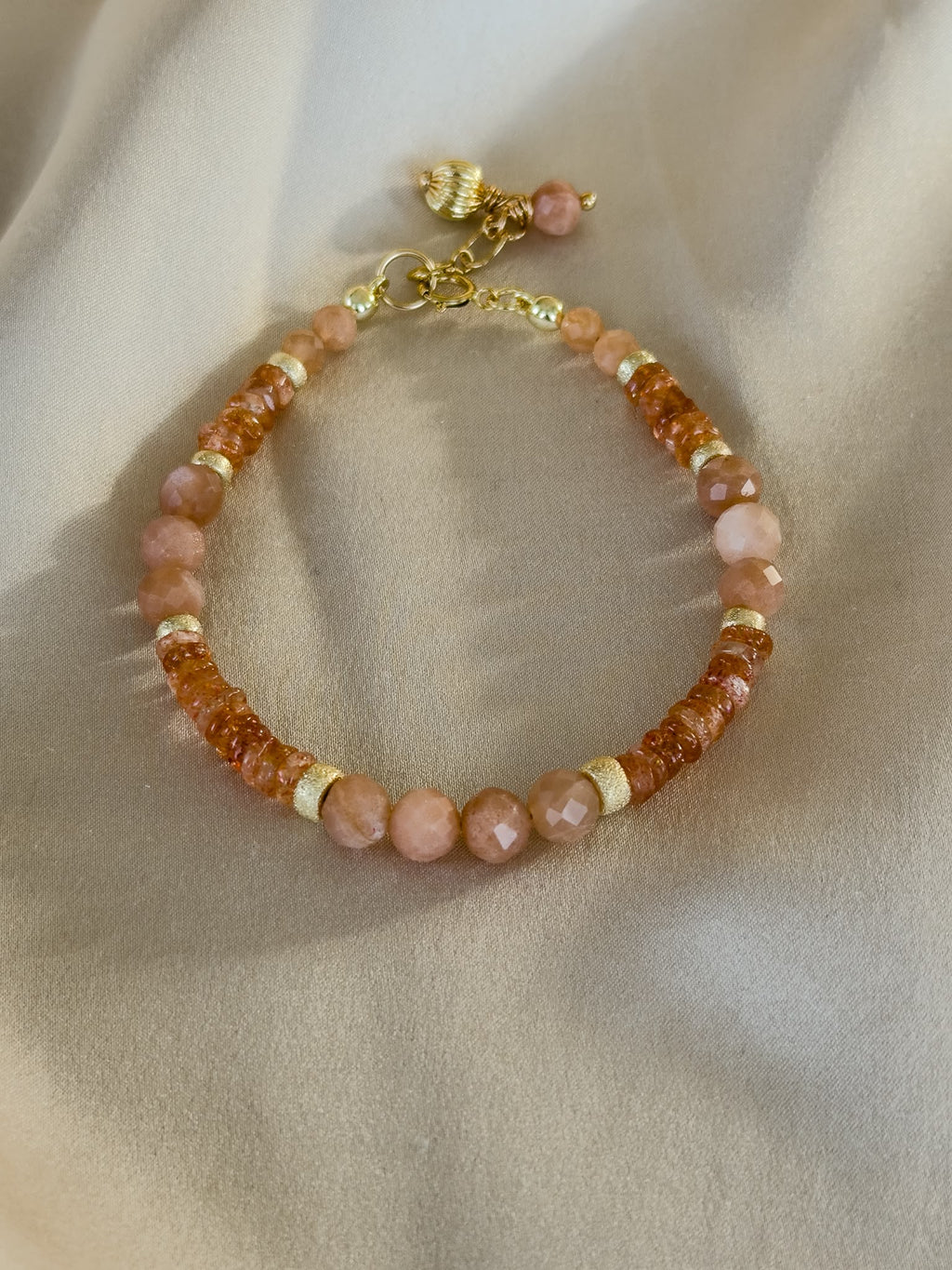 Moonstone & Sunstone Gold Filled Bracelet