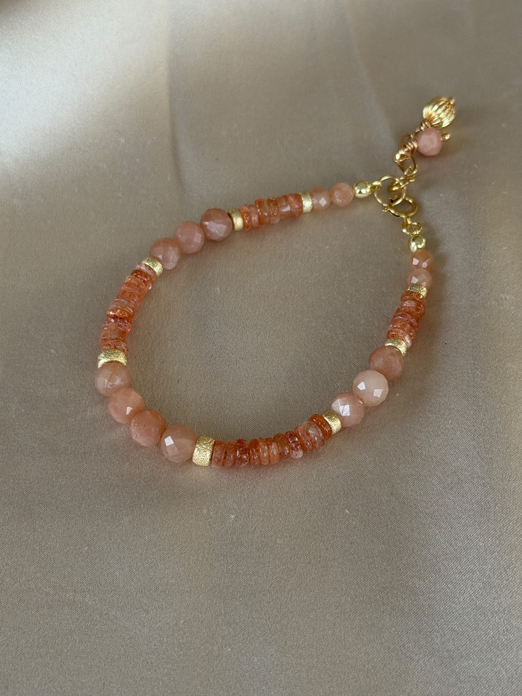 Moonstone & Sunstone Gold Filled Bracelet