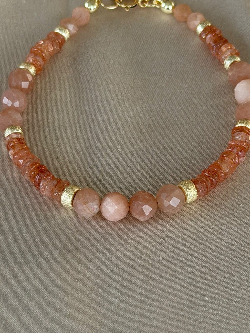 Moonstone & Sunstone Gold Filled Bracelet