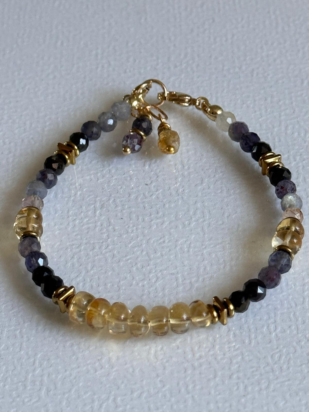 Citrine & Blood Iolite Gold Filled Bracelet