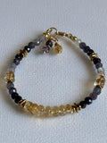 Citrine & Blood Iolite Gold Filled Bracelet
