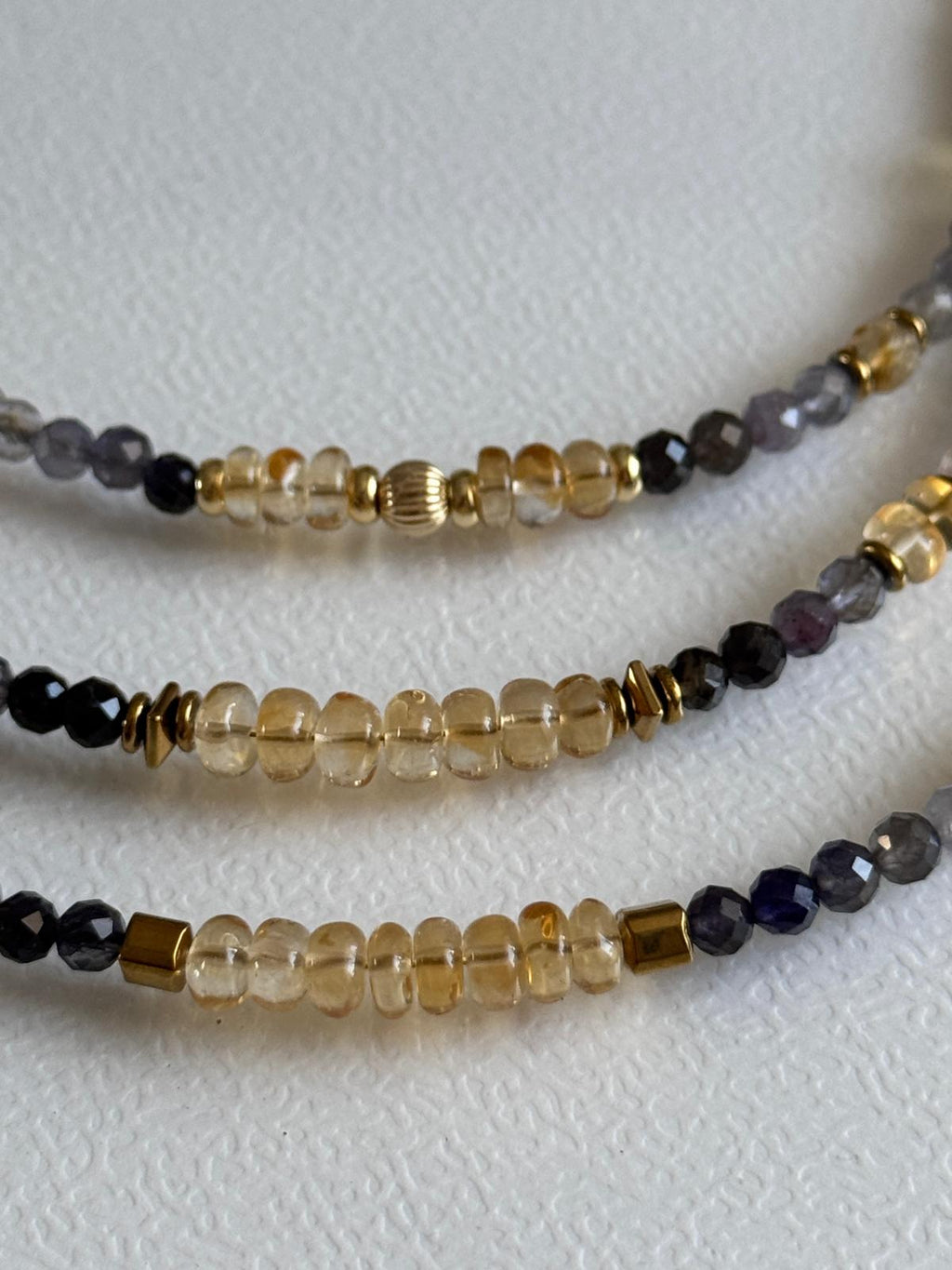 Citrine & Blood Iolite Gold Filled Bracelet
