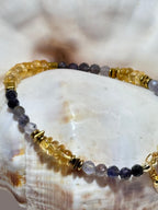 Citrine & Blood Iolite Gold Filled Bracelet