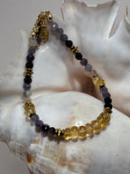 Citrine & Blood Iolite Gold Filled Bracelet