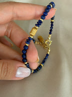 Bransoletka z lapis lazuli i sodalitu z zapięciem Gold Filled