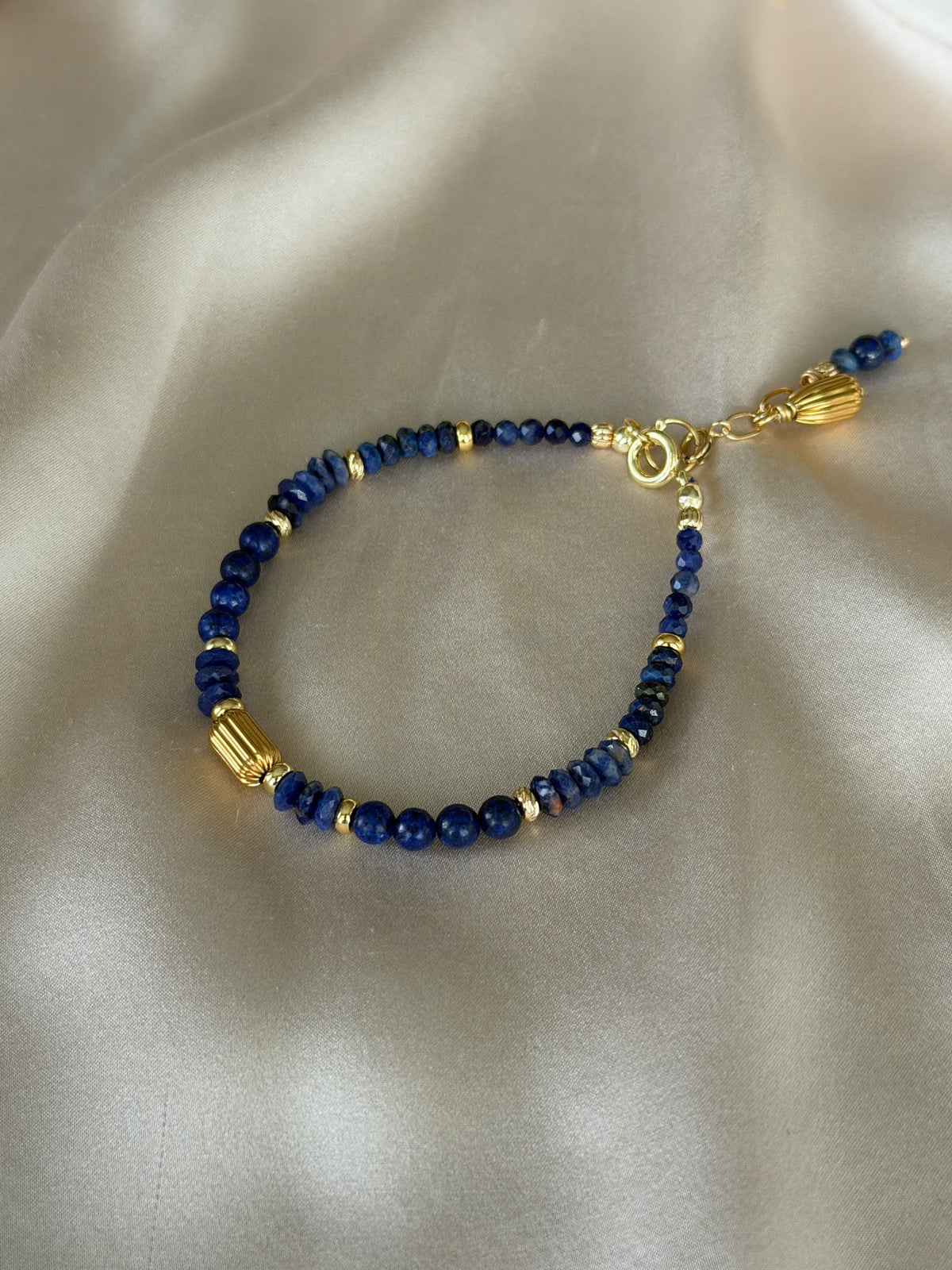 Bransoletka z lapis lazuli i sodalitu z zapięciem Gold Filled