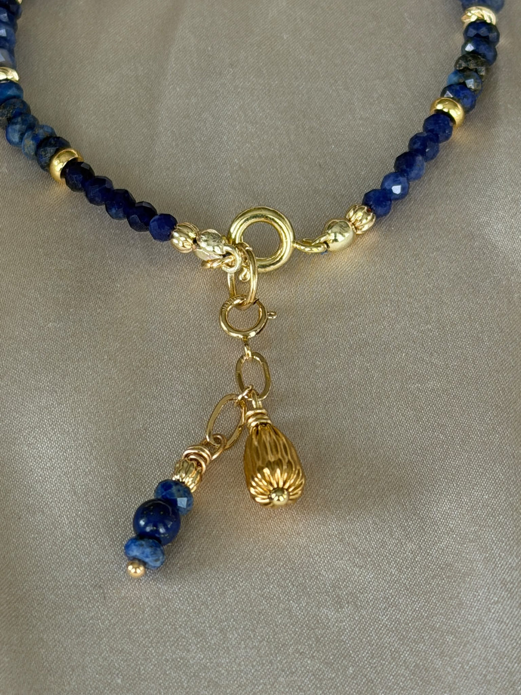 Bransoletka z lapis lazuli i sodalitu z zapięciem Gold Filled