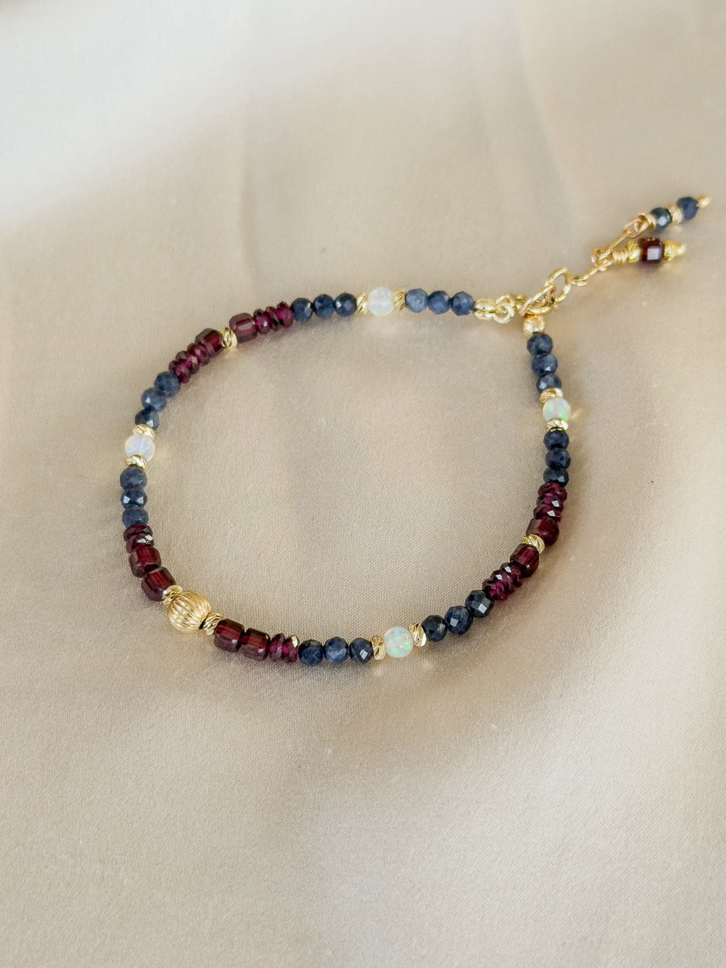 Sapphire, Garnet & Ethiopian Opal Bracelet