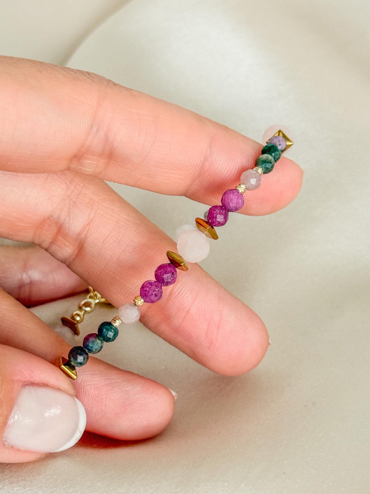 Ruby in Fuchsite Bracelet | Rose Quartz Bracelet | Natural Gemstone Bracelet | Gold Filled Clasp | Handmade Jewelry | Stone Orchard