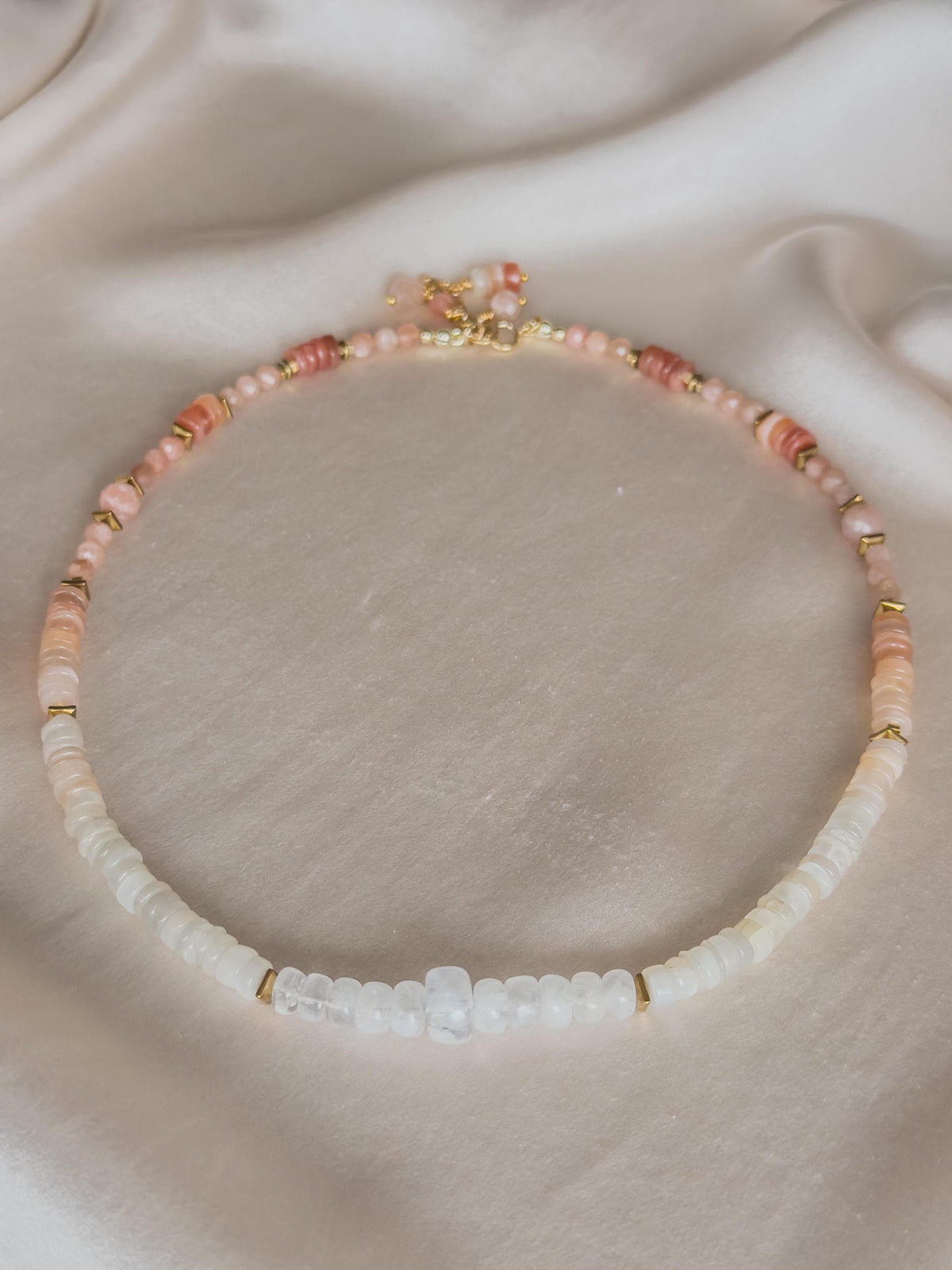Moonstone & Sunstone Necklace | Handmade Natural Gemstone Necklace | Gold Filled Clasp | Minimalist Jewelry | Stone Orchard