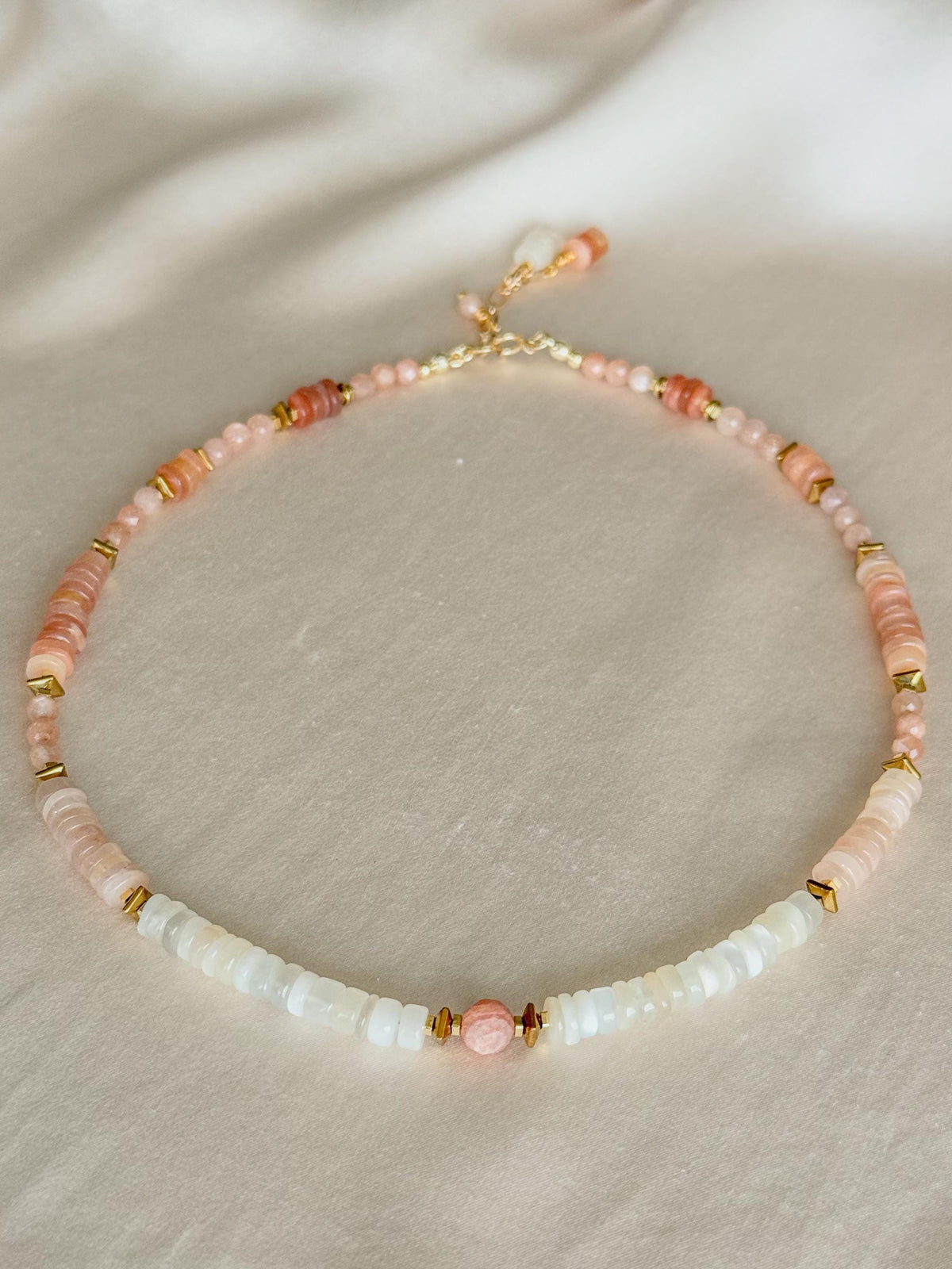 Moonstone & Sunstone Necklace | Natural Gemstone Necklace | Gold Filled Clasp | Handmade Minimalist Jewelry | Gift for Her | Stone Orchard