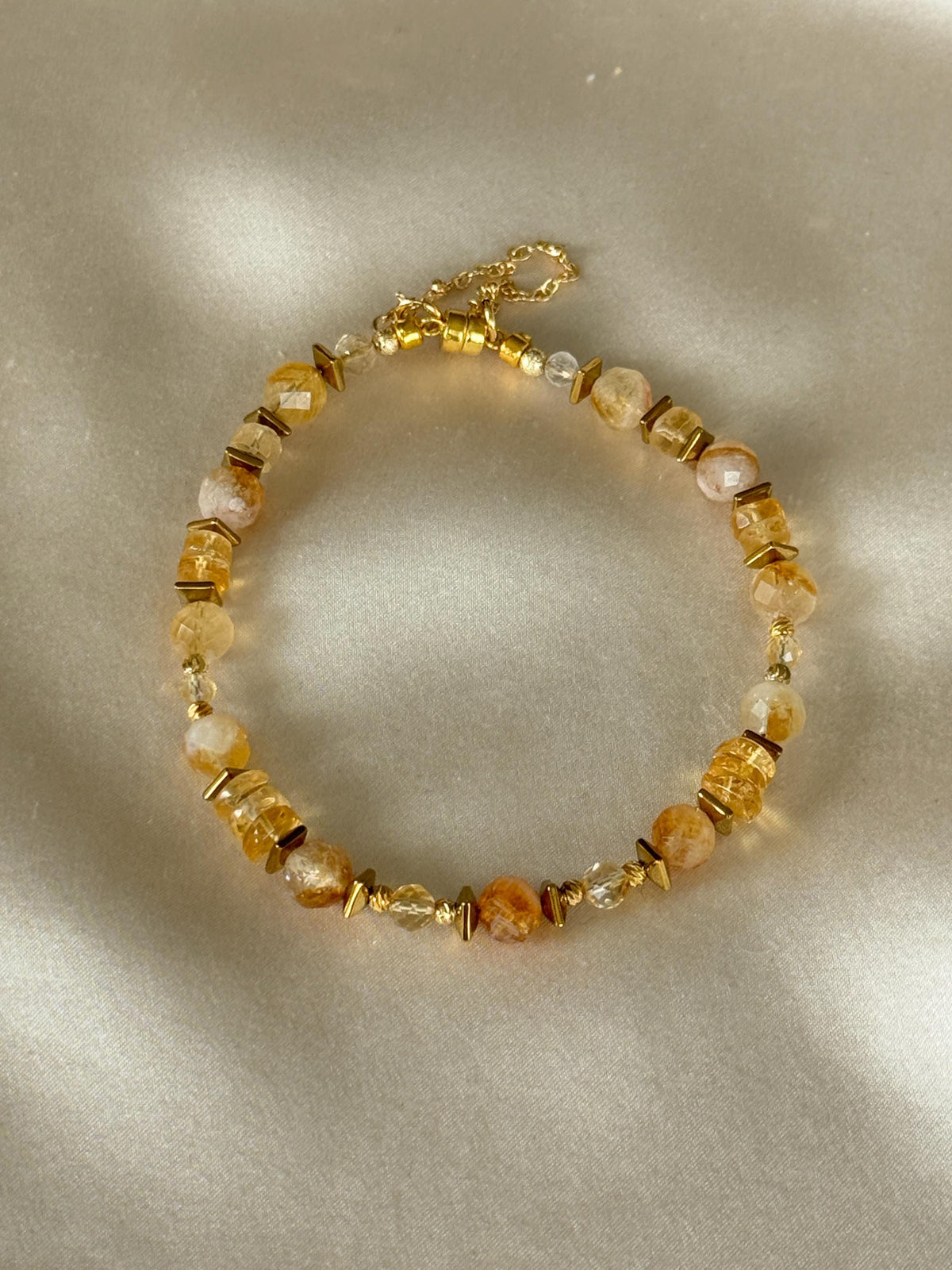 Citrine & Hematite Bracelet | Natural Gemstone Bracelet | Gold Filled | Handmade Minimalist Jewelry | Gift for Her | Stone Orchard