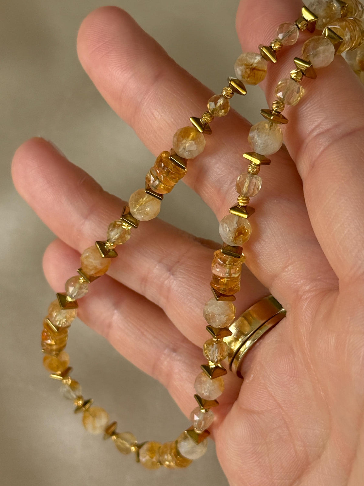Citrine & Hematite Necklace | Natural Gemstone Necklace | Gold Filled | Handmade Jewelry | Gift for Her | Stone Orchard