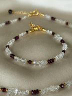 Herkimer Diamond & Garnet Necklace | Natural Gemstone Necklace | Gold Filled | Handmade Jewelry | Gift for Her | Stone Orchard