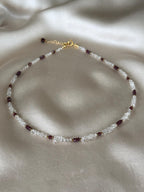 Herkimer Diamond & Garnet Necklace | Natural Gemstone Necklace | Gold Filled | Handmade Jewelry | Gift for Her | Stone Orchard