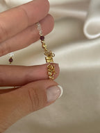 Herkimer Diamond & Garnet Bracelet | Natural Gemstone Bracelet | Gold Filled Clasp | Handmade Minimalist Jewelry | January Birthstone Gift