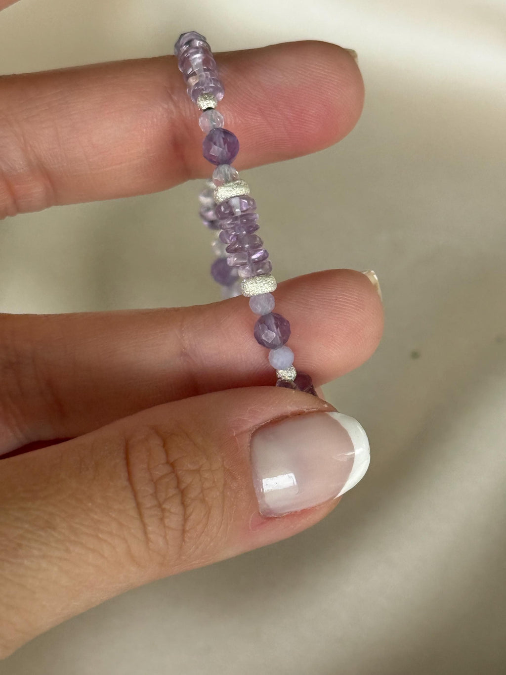 Natural Amethyst Bracelet | Sterling Silver 925 | Handmade Gemstone Bracelet | Coin Charm Bracelet | Minimalist Jewelry | Gift for Her
