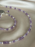 Natural Amethyst Bracelet | Sterling Silver 925 | Handmade Gemstone Bracelet | Coin Charm Bracelet | Minimalist Jewelry | Gift for Her