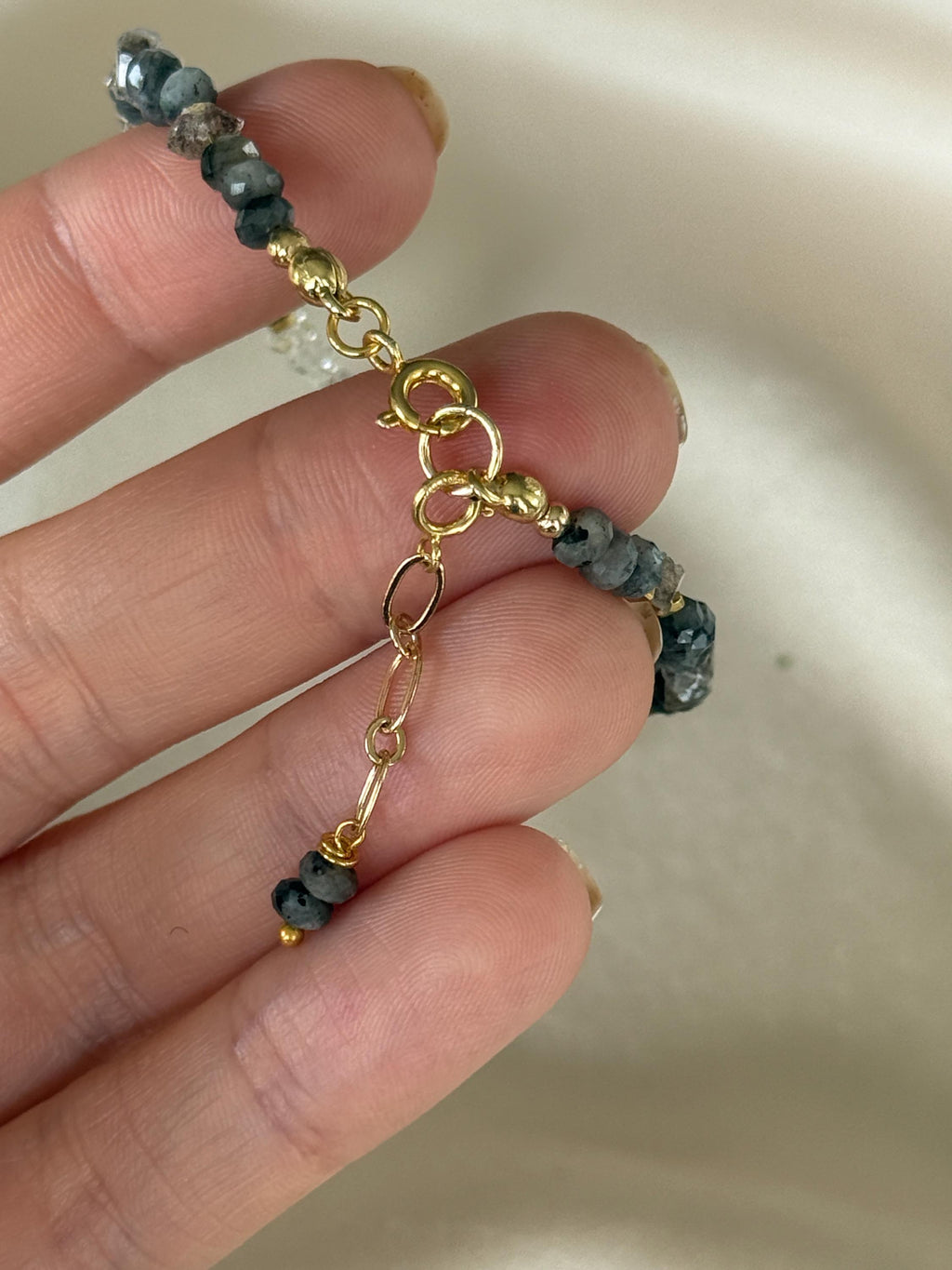 Herkimer Quartz Bracelet | Natural Gemstone Bracelet | Gold Filled | Handmade Minimalist Jewelry | Dainty Crystal Bracelet | Gift for Her