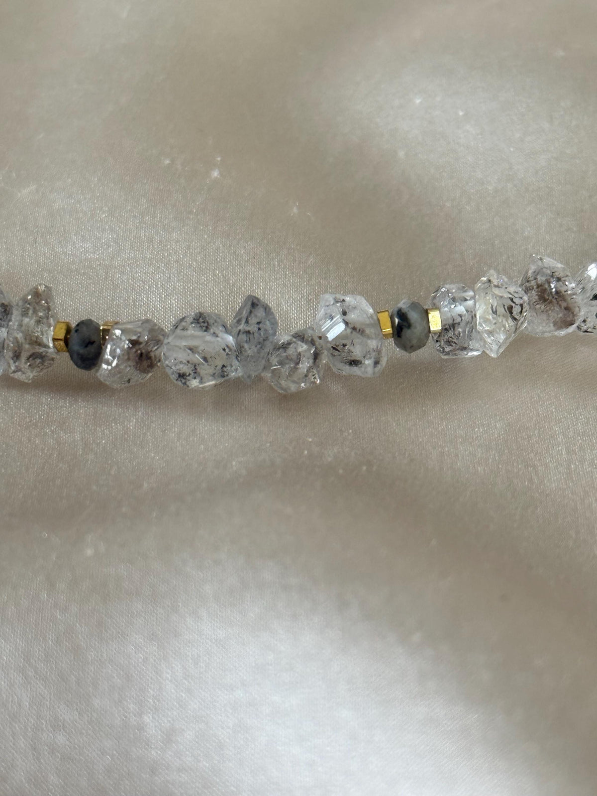 Herkimer Quartz & Labradorite Necklace | Handmade Natural Gemstone Necklace | Gold Filled Clasp | Minimalist Crystal Necklace | Gift for Her