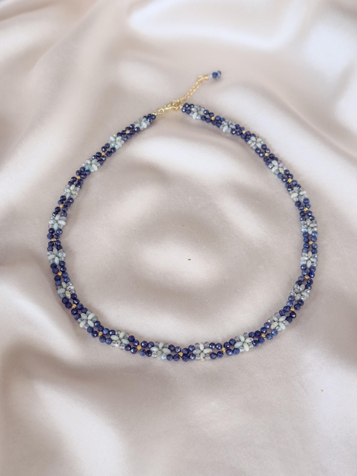 Sapphire & Labradorite Necklace | Handmade Natural Gemstone Necklace | Gold Filled Clasp | Minimalist Blue Gemstone Necklace | Gift for Her