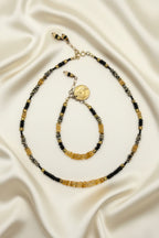 Citrine, Black Tourmaline & Dalmatian Jasper Necklace & Bracelet Set