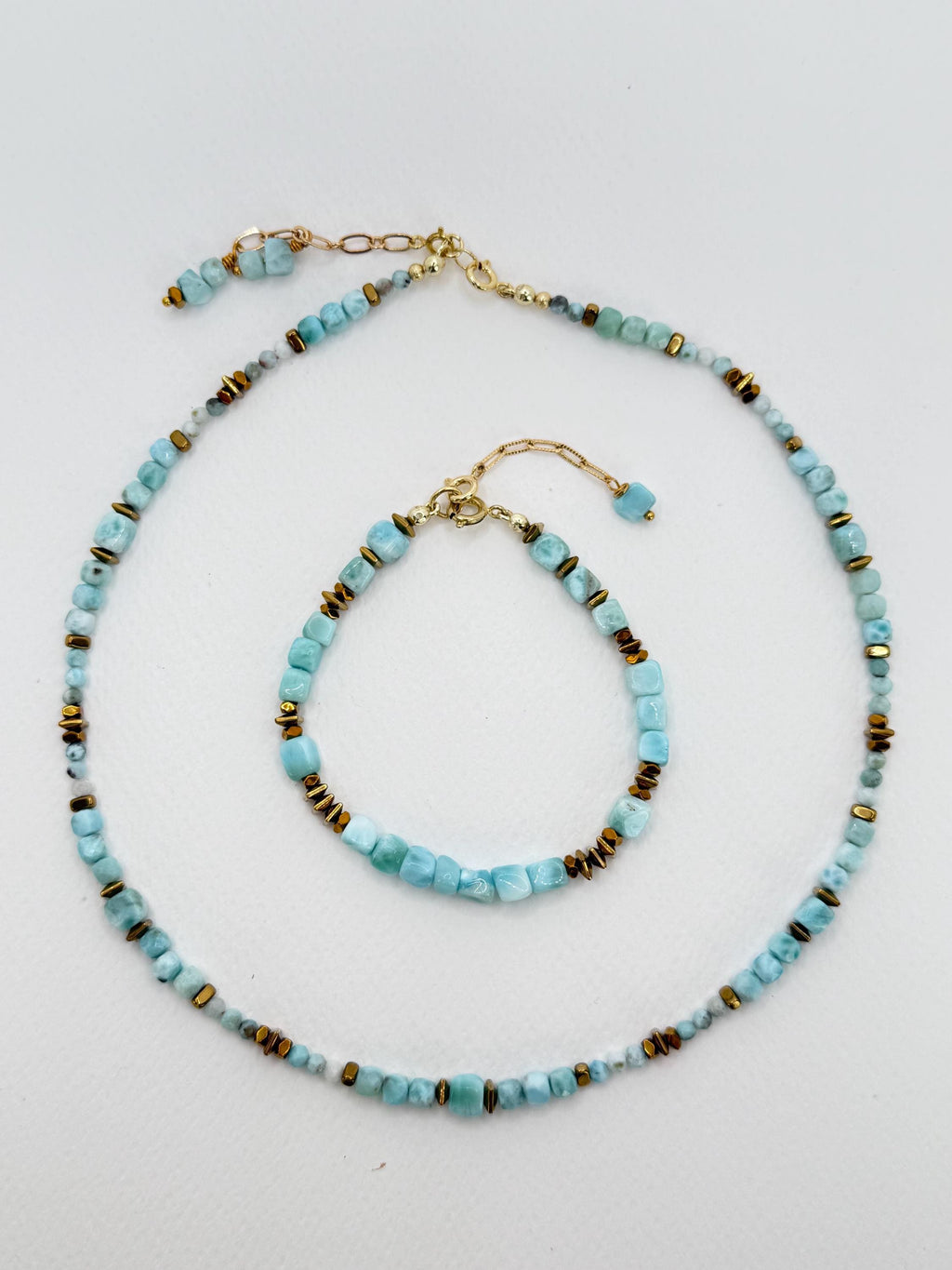 Larimar Bracelet | Natural Larimar Bracelet | Gold Filled Clasp | Handmade Gemstone Jewelry | Stone Orchard