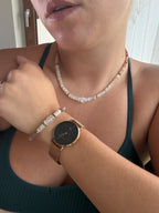 Moonstone & Sunstone Bracelet | Handmade Natural Gemstone Bracelet | Gold Filled Clasp | Minimalist Jewelry | Gift for Her