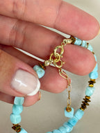 Larimar Bracelet | Natural Larimar Bracelet | Gold Filled Clasp | Handmade Gemstone Jewelry | Stone Orchard