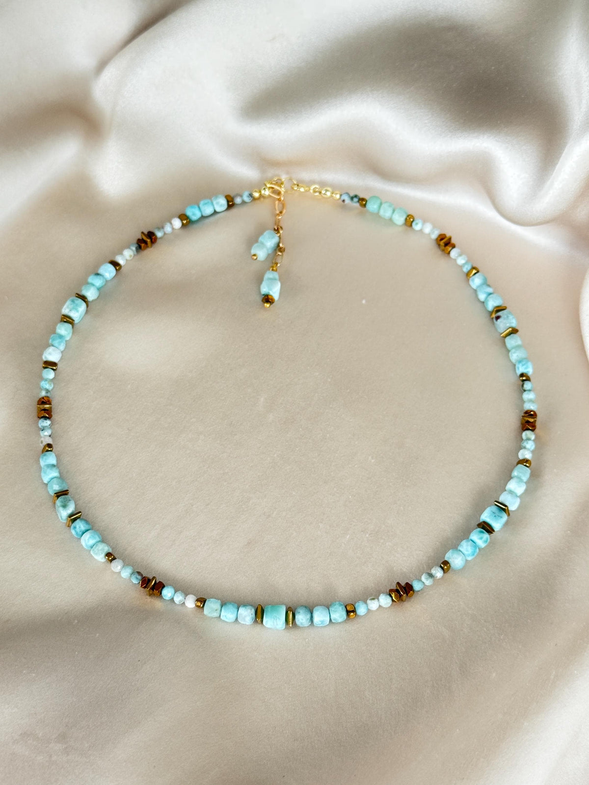 Larimar Necklace | Natural Gemstone Necklace | Gold Filled Clasp | Minimalist Blue Jewelry | Gift for Her | Stone Orchard
