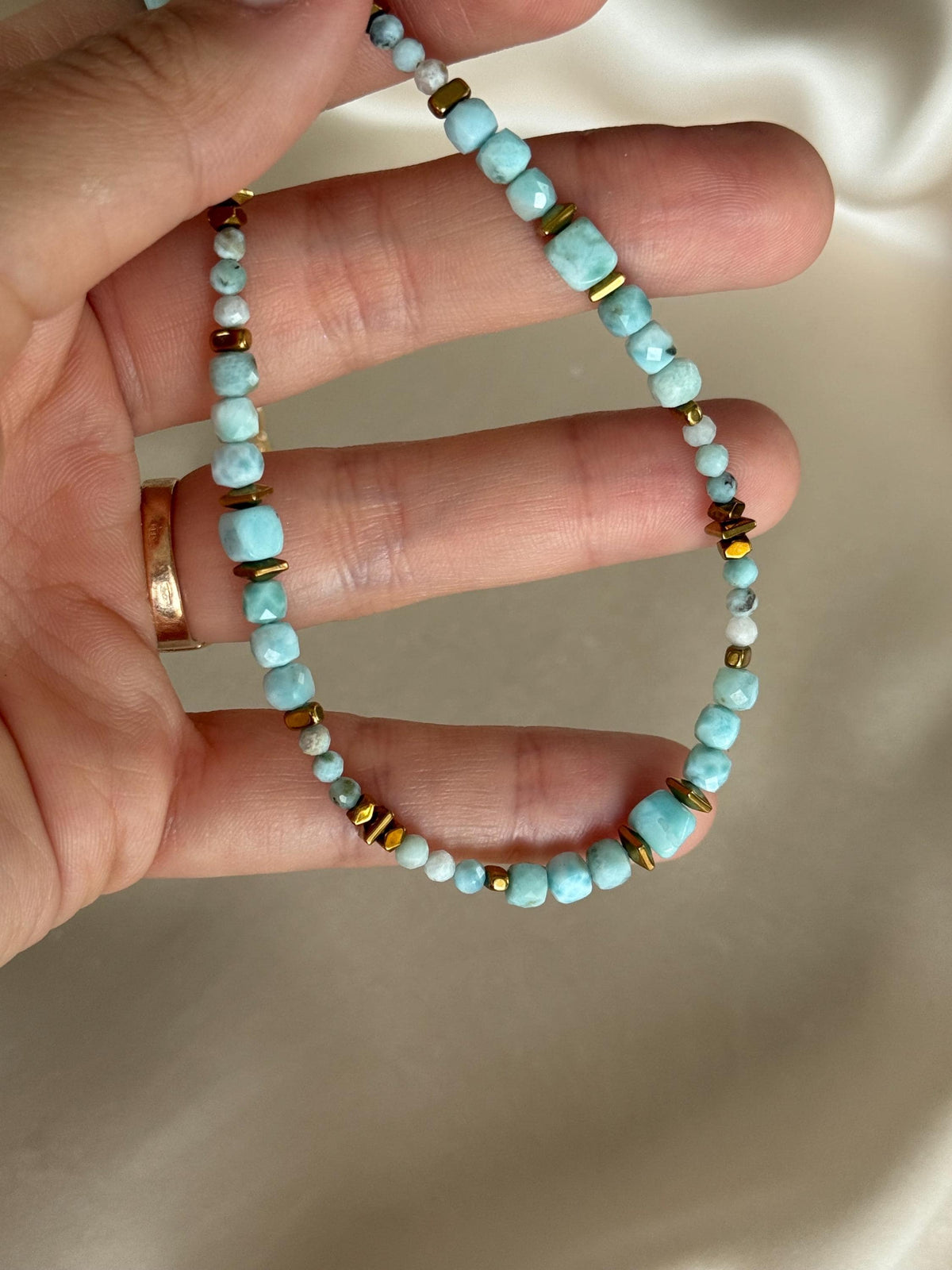 Larimar Necklace | Natural Gemstone Necklace | Gold Filled Clasp | Minimalist Blue Jewelry | Gift for Her | Stone Orchard