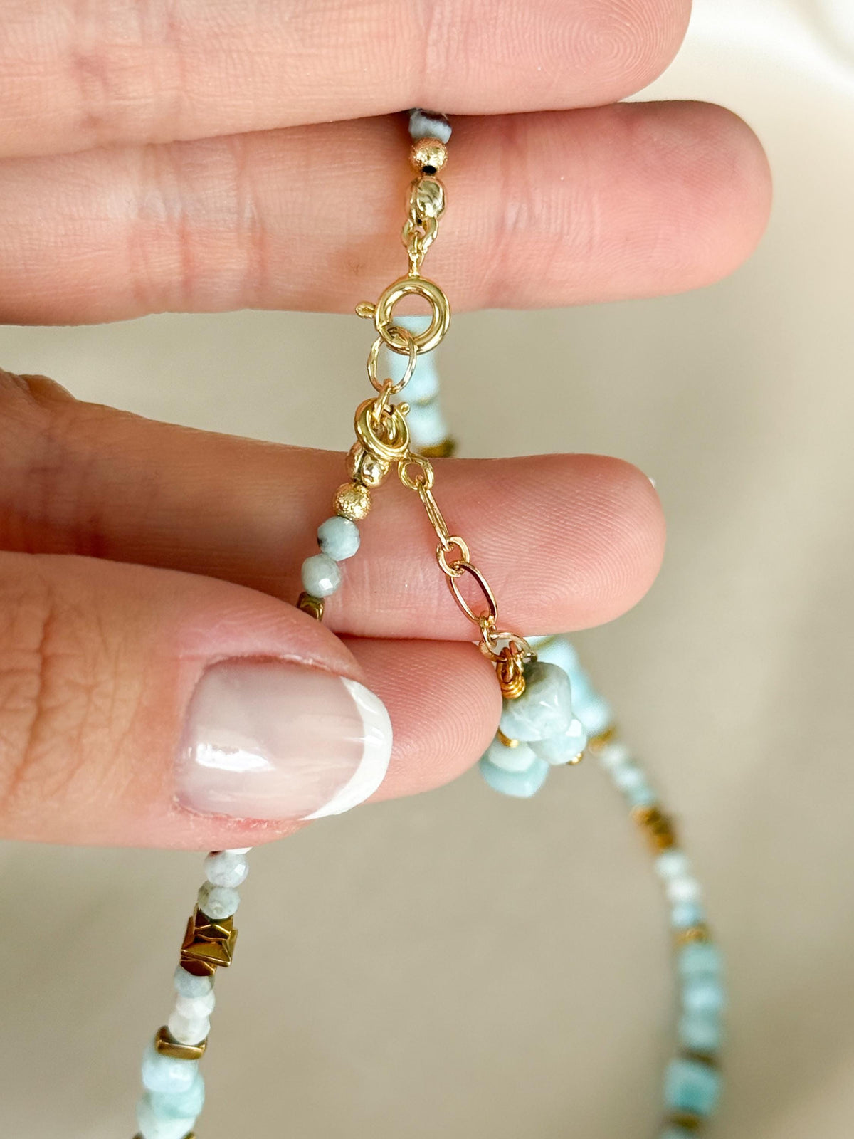 Larimar Necklace | Natural Gemstone Necklace | Gold Filled Clasp | Minimalist Blue Jewelry | Gift for Her | Stone Orchard