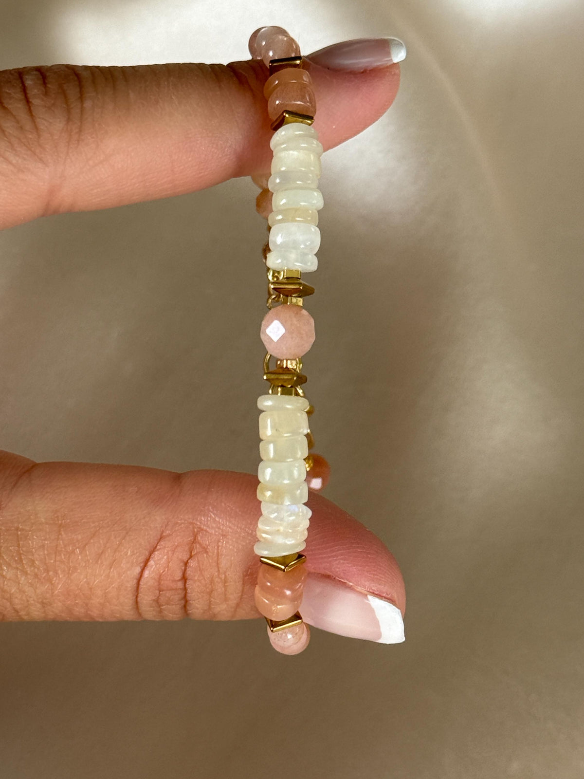 Moonstone & Sunstone Necklace | Natural Gemstone Necklace | Gold Filled Clasp | Handmade Minimalist Jewelry | Gift for Her | Stone Orchard