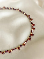 Garnet Necklace | Handmade Natural Garnet Choker | Gold Filled Clasp | Minimalist Gemstone Necklace | Gift for Her