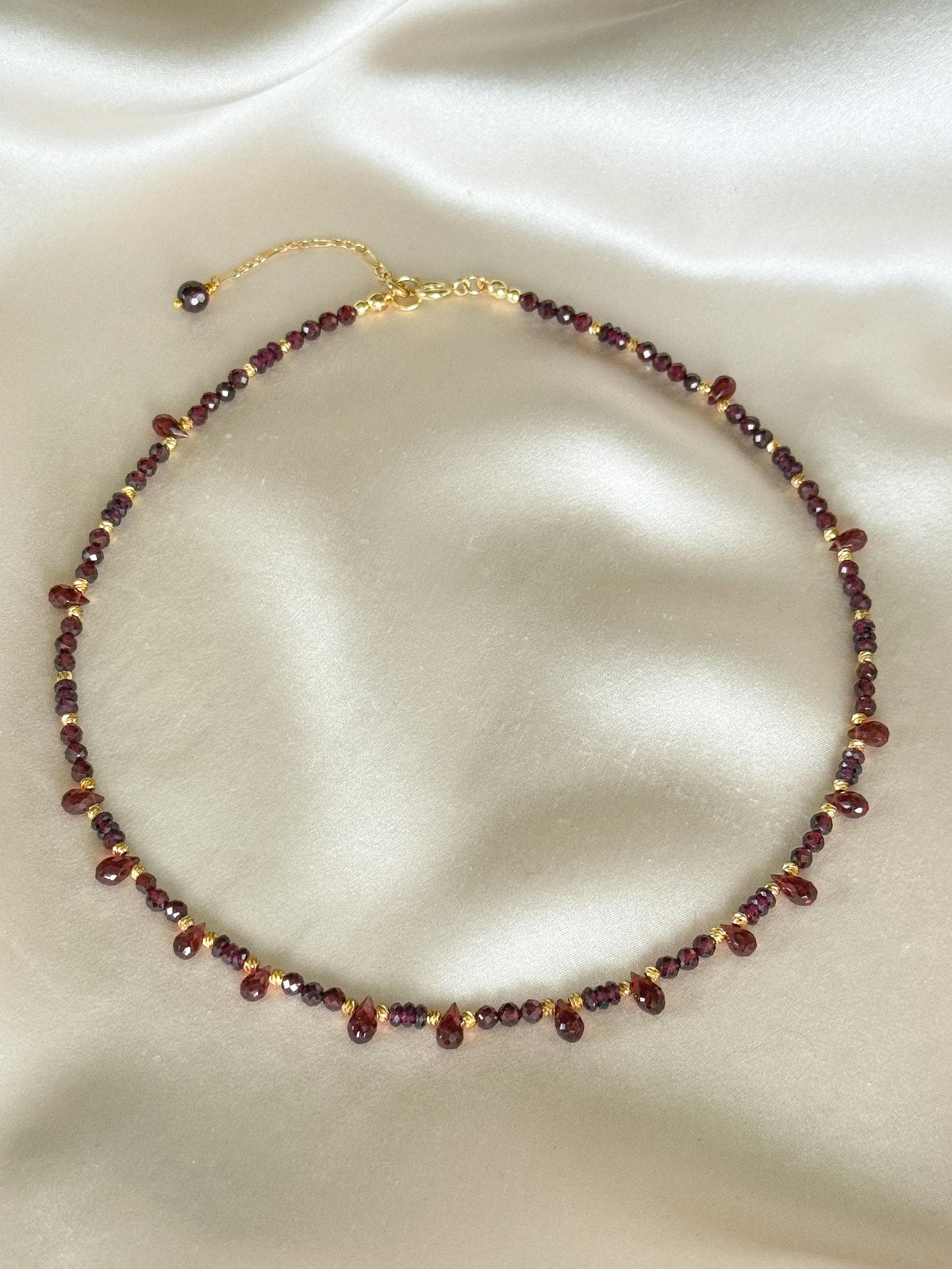 Garnet Necklace | Handmade Natural Garnet Choker | Gold Filled Clasp | Minimalist Gemstone Necklace | Gift for Her