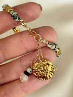 Citrine, Black Tourmaline & Dalmatian Jasper Bracelet | Natural Gemstone Bracelet | Gold Filled | Handmade Minimalist Jewelry | Stone Orchar