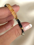 Citrine, Black Tourmaline & Dalmatian Jasper Bracelet | Natural Gemstone Bracelet | Gold Filled | Handmade Minimalist Jewelry | Stone Orchar
