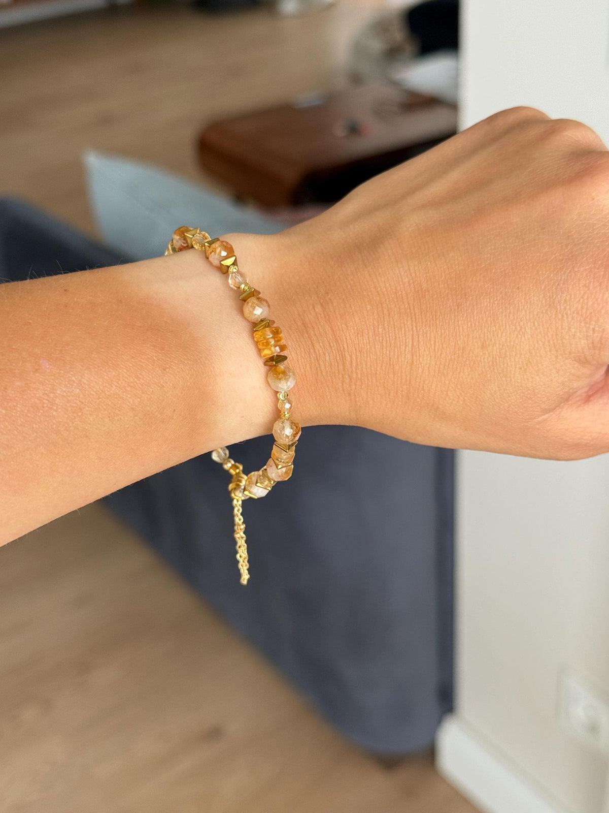 Citrine & Hematite Bracelet | Natural Gemstone Bracelet | Gold Filled | Handmade Minimalist Jewelry | Gift for Her | Stone Orchard
