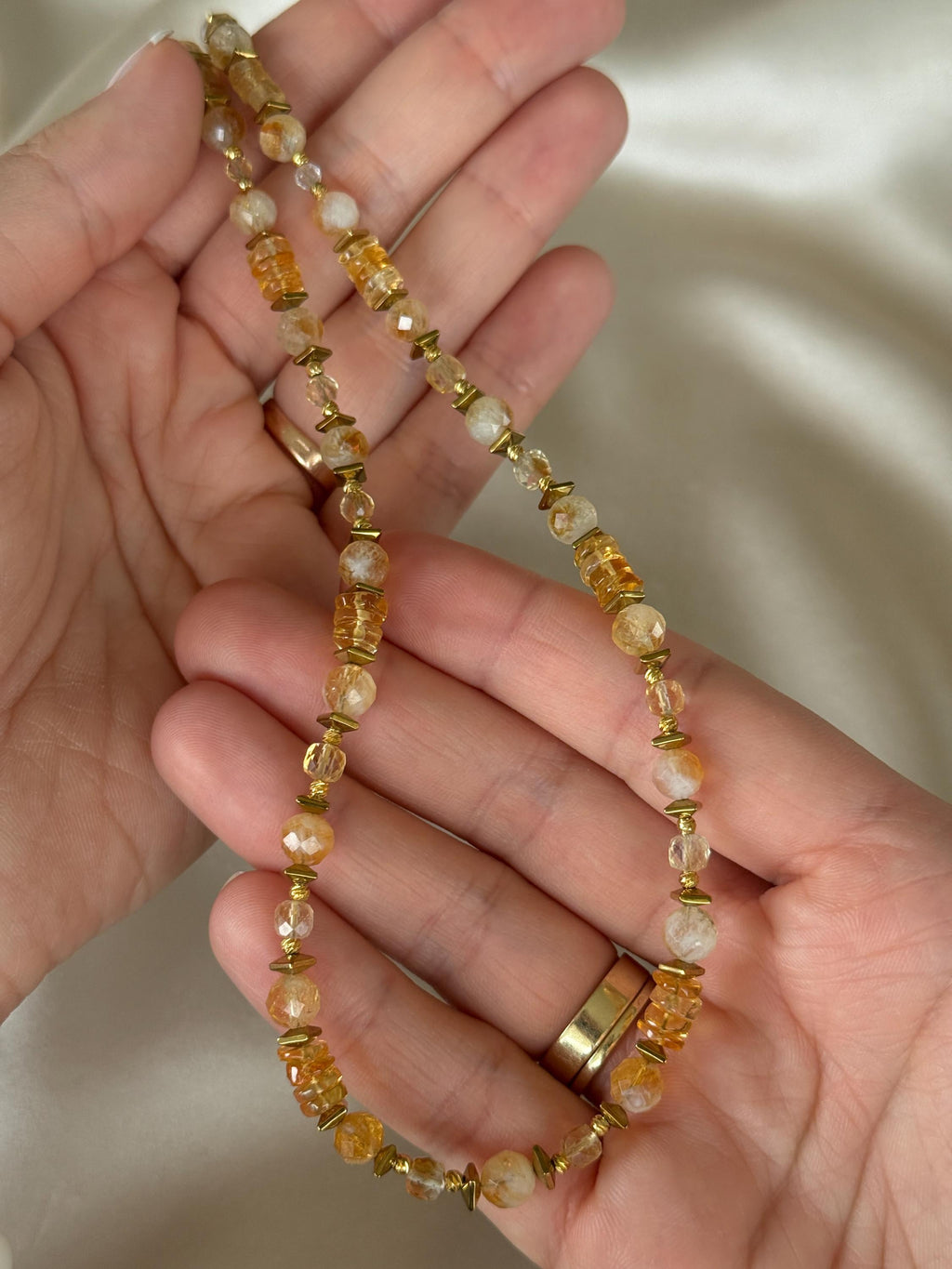 Citrine & Hematite Necklace | Natural Gemstone Necklace | Gold Filled | Handmade Jewelry | Gift for Her | Stone Orchard