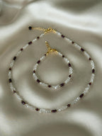 Herkimer Diamond & Garnet Necklace | Natural Gemstone Necklace | Gold Filled | Handmade Jewelry | Gift for Her | Stone Orchard