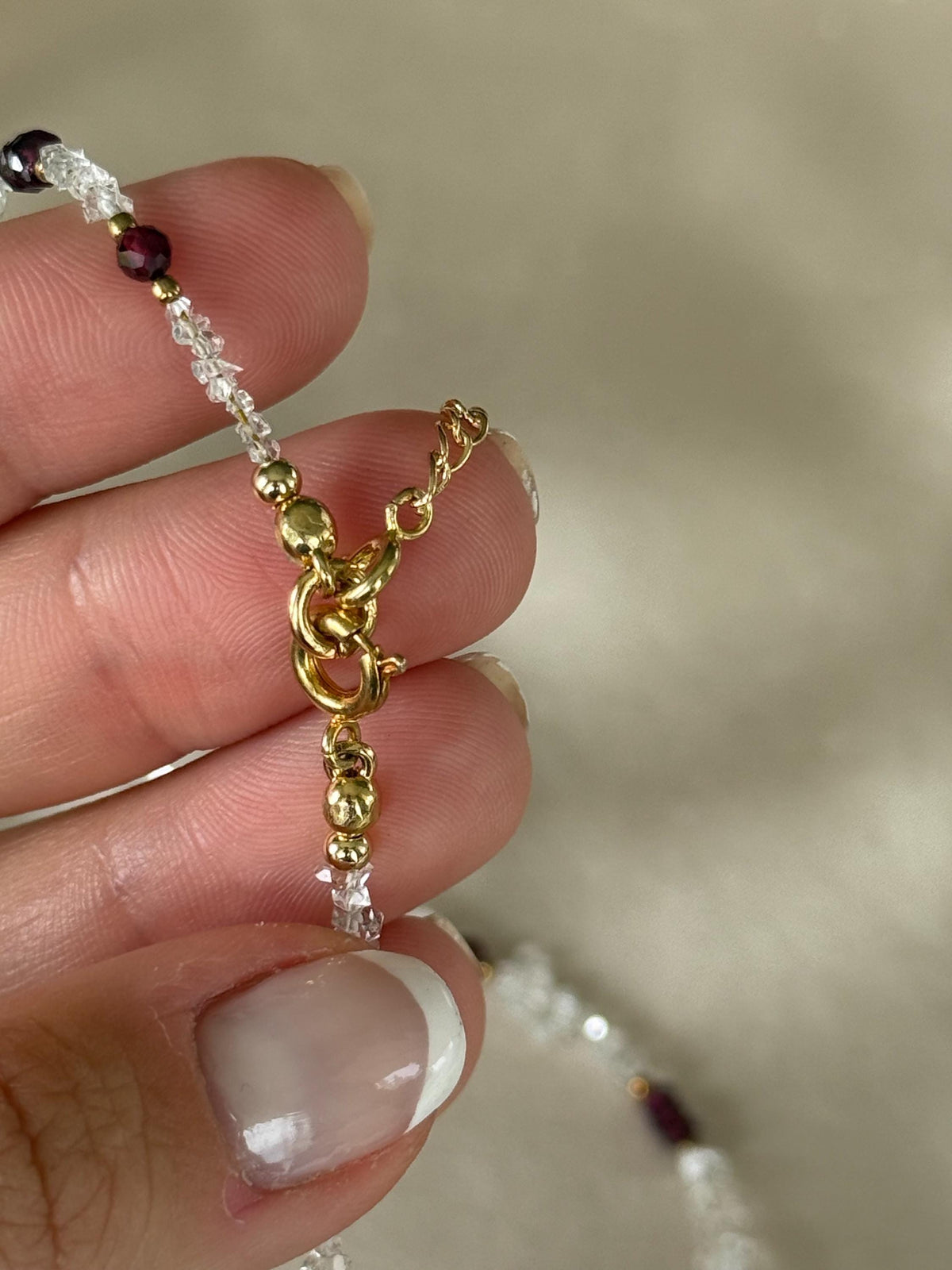Herkimer Diamond & Garnet Necklace | Natural Gemstone Necklace | Gold Filled | Handmade Jewelry | Gift for Her | Stone Orchard