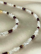 Herkimer Diamond & Garnet Necklace | Natural Gemstone Necklace | Gold Filled | Handmade Jewelry | Gift for Her | Stone Orchard
